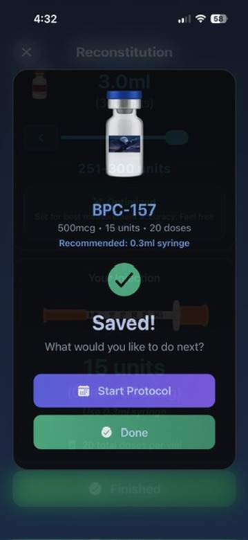 InfiniteTrax Reconstitution Calculator